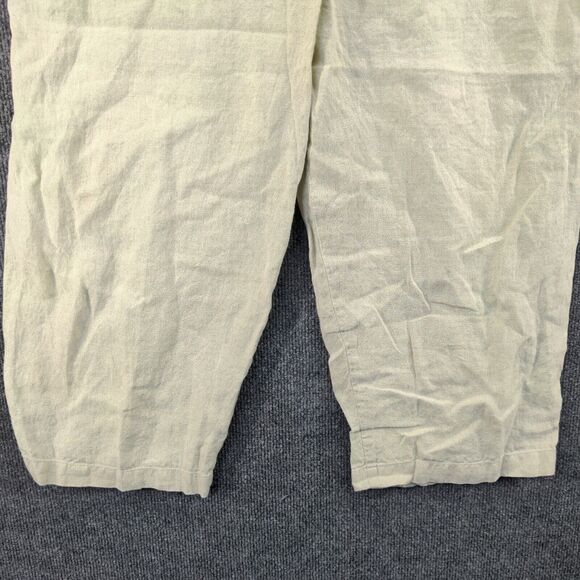 CTC Linens Womens Pull On Cropped Pants Green Medium Elastic Waist Made in USA - Picture 7 of 10